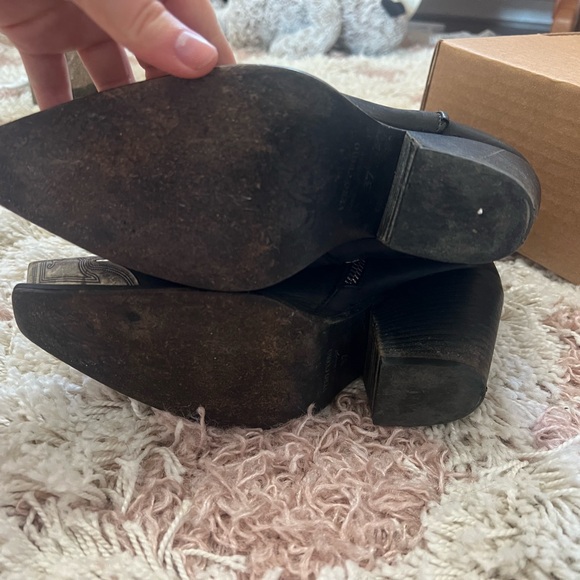 Free People Black Leather Ankle Boots - Picture 10 of 12